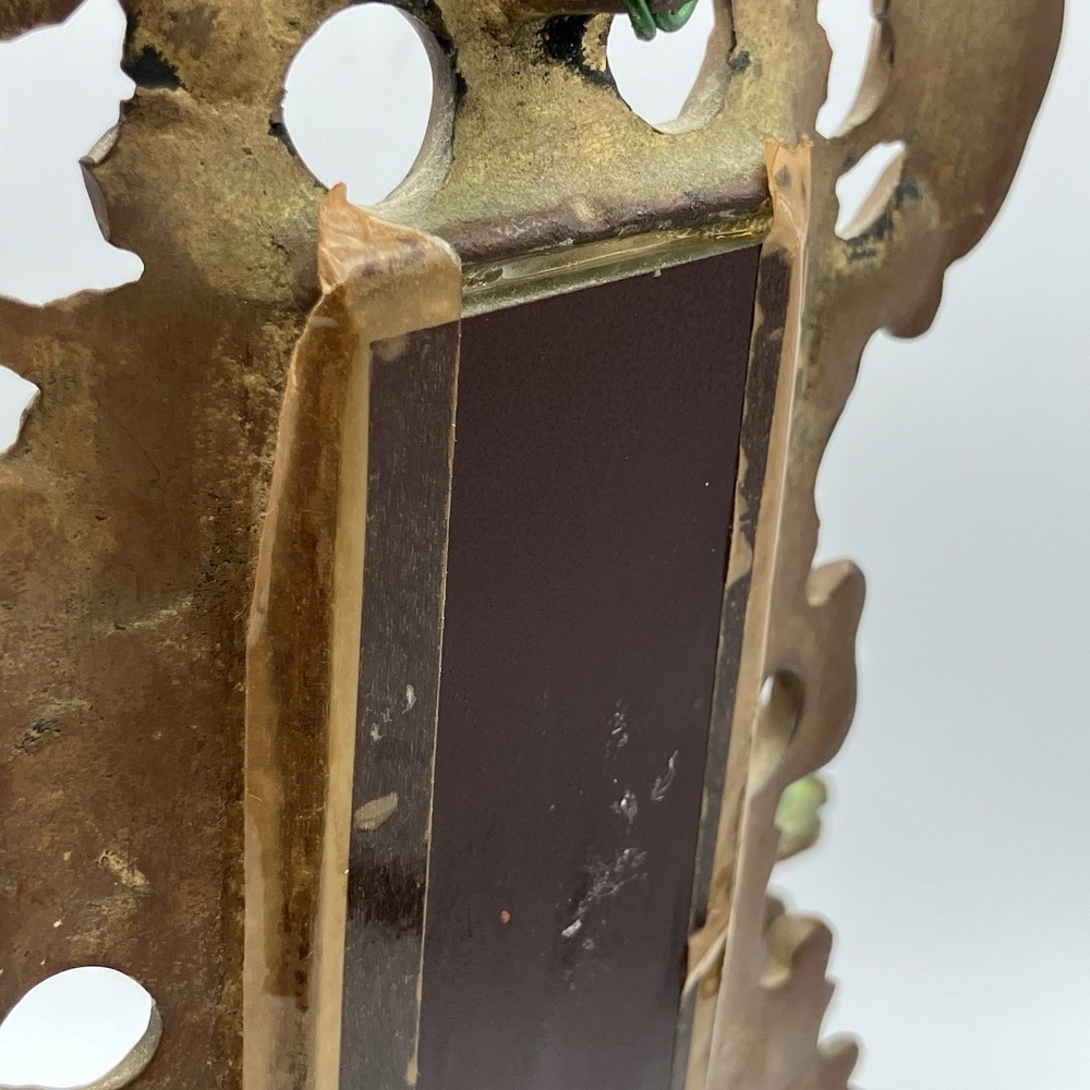 Vtg Candle Sconce / Brass With Mirror / 2 Arms / 1940s / Swedish Rococo Revival - Picture 15 of 16